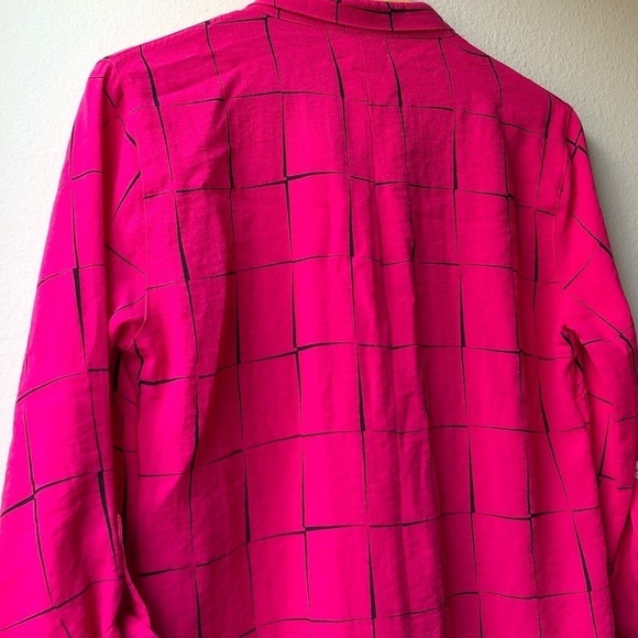 John Mark in Autographs-original Red Black Check Button Down Tunic Shirt - S - Picture 8 of 12